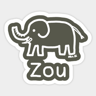 Zou (Elephant) Japanese design in white Sticker